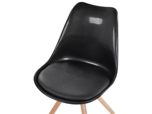 Chaise Design En Plastique Noir Brillant DAKOTA -Meilleur Meubles Magasin chaise 16280225