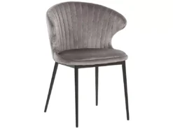Lot De 2 Chaises En Velours Gris AUGUSTA -Meilleur Meubles Magasin chaise 16282621