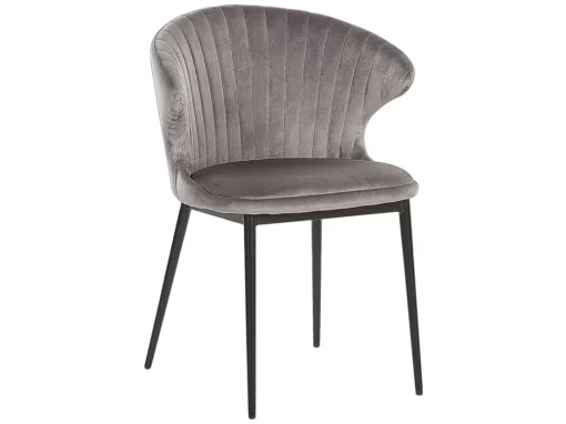 Lot De 2 Chaises En Velours Gris AUGUSTA -Meilleur Meubles Magasin chaise 16282621
