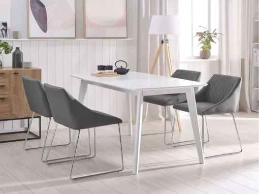 Lot De 2 Chaises De Salle à Manger En Cuir PU Gris ARCATA -Meilleur Meubles Magasin chaise 16688155