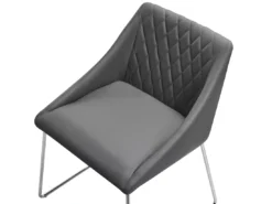 Lot De 2 Chaises De Salle à Manger En Cuir PU Gris ARCATA -Meilleur Meubles Magasin chaise 16688167