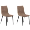 Lot De 2 Chaises En Cuir PU Marron Clair MONTANA -Meilleur Meubles Magasin chaise 16688185