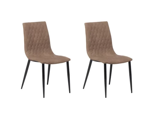 Lot De 2 Chaises En Cuir PU Marron Clair MONTANA -Meilleur Meubles Magasin chaise 16688185