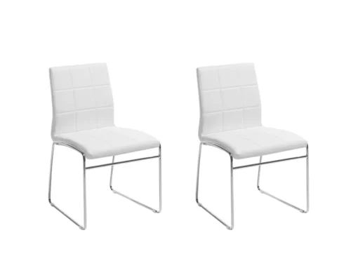 Deux Chaises De Salle à Manger En Cuir PU Blanc KIRON -Meilleur Meubles Magasin chaise 16688263