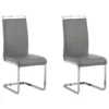 Lot De 2 Chaises De Salle à Manger En Cuir PU Gris GREEDIN -Meilleur Meubles Magasin chaise 16688283