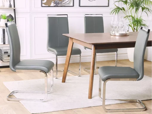 Lot De 2 Chaises De Salle à Manger En Cuir PU Gris GREEDIN -Meilleur Meubles Magasin chaise 16688285