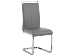 Lot De 2 Chaises De Salle à Manger En Cuir PU Gris GREEDIN -Meilleur Meubles Magasin chaise 16688289
