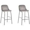Lot De 2 Chaises De Bar En Velours Gris NEKOMA -Meilleur Meubles Magasin chaise 16688439