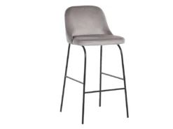 Lot De 2 Chaises De Bar En Velours Gris NEKOMA -Meilleur Meubles Magasin chaise 16688443