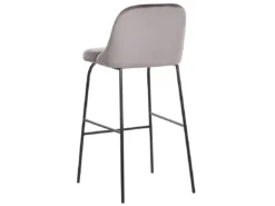Lot De 2 Chaises De Bar En Velours Gris NEKOMA -Meilleur Meubles Magasin chaise 16688449
