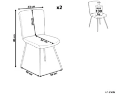 Lot De 2 Chaises En Velours Gris RUBIO -Meilleur Meubles Magasin chaise 16688621