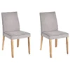 Lot De 2 Chaises De Salle à Manger En Tissu Gris Clair PHOLA -Meilleur Meubles Magasin chaise 16689335