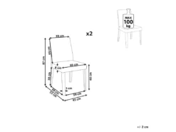 Lot De 2 Chaises De Salle à Manger En Tissu Gris Clair PHOLA -Meilleur Meubles Magasin chaise 16689341