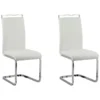 Lot De 2 Chaises De Salle à Manger En Cuir PU Blanc Cassé GREEDIN -Meilleur Meubles Magasin chaise 16689461