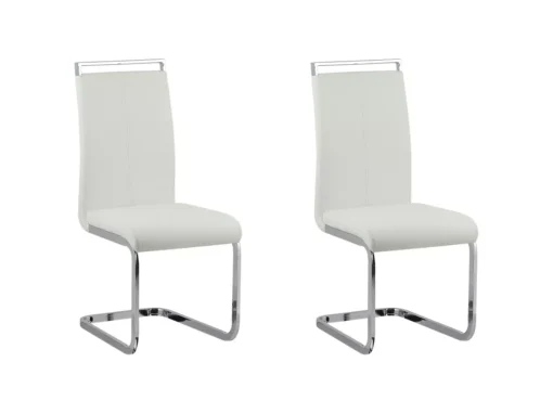 Lot De 2 Chaises De Salle à Manger En Cuir PU Blanc Cassé GREEDIN -Meilleur Meubles Magasin chaise 16689461