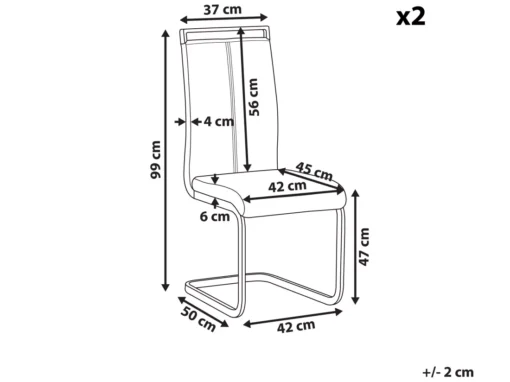 Lot De 2 Chaises De Salle à Manger En Cuir PU Blanc Cassé GREEDIN -Meilleur Meubles Magasin chaise 16689469
