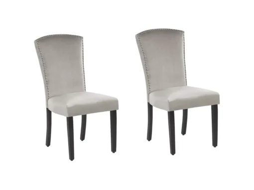 Lot De 2 Chaises En Velours Gris PISECO -Meilleur Meubles Magasin chaise 16689497