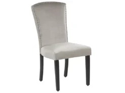 Lot De 2 Chaises En Velours Gris PISECO -Meilleur Meubles Magasin chaise 16689501