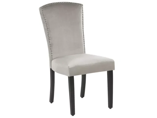 Lot De 2 Chaises En Velours Gris PISECO -Meilleur Meubles Magasin chaise 16689501