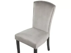 Lot De 2 Chaises En Velours Gris PISECO -Meilleur Meubles Magasin chaise 16689509