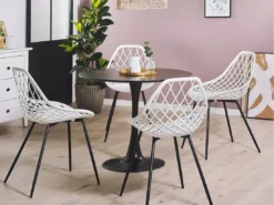 Lot De 2 Chaises De Salle à Manger Blanches CANTON -Meilleur Meubles Magasin chaise 16701743