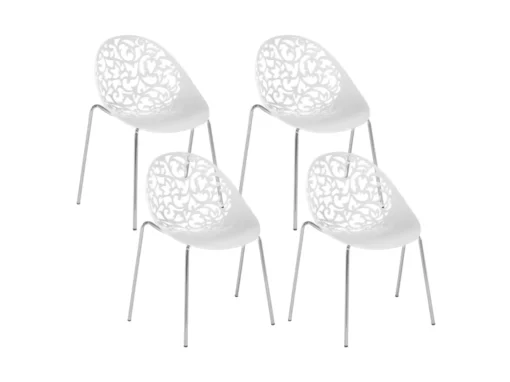 Ensemble De 4 Chaises Blanches MUMFORD -Meilleur Meubles Magasin chaise 16701757