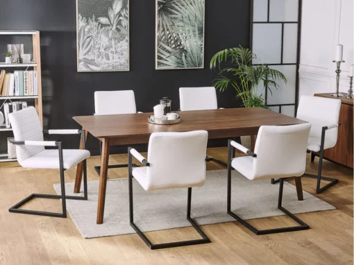 Lot De 2 Chaises De Salle à Manger En Cuir PU Blanc Cassé BUFORD -Meilleur Meubles Magasin chaise 16702725