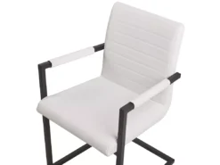 Lot De 2 Chaises De Salle à Manger En Cuir PU Blanc Cassé BUFORD -Meilleur Meubles Magasin chaise 16702735