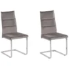Lot De 2 Chaises De Cuisine En Velours Gris ROCKFORD -Meilleur Meubles Magasin chaise 16702757