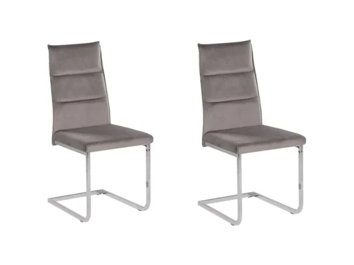Lot De 2 Chaises De Cuisine En Velours Gris ROCKFORD -Meilleur Meubles Magasin chaise 16702757