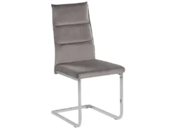 Lot De 2 Chaises De Cuisine En Velours Gris ROCKFORD -Meilleur Meubles Magasin chaise 16702763