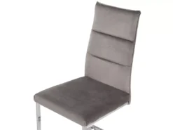 Lot De 2 Chaises De Cuisine En Velours Gris ROCKFORD -Meilleur Meubles Magasin chaise 16702769