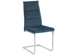 Lot De 2 Chaises De Cuisine En Velours Blue ROCKFORD -Meilleur Meubles Magasin chaise 16702781
