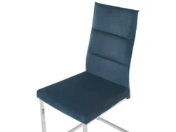 Lot De 2 Chaises De Cuisine En Velours Blue ROCKFORD -Meilleur Meubles Magasin chaise 16702787