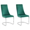 Lot De 2 Chaises De Salle à Manger En Velours Vert émeraude ALTOONA -Meilleur Meubles Magasin chaise 16702841