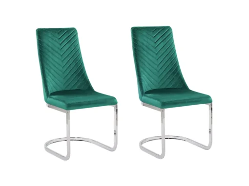 Lot De 2 Chaises De Salle à Manger En Velours Vert émeraude ALTOONA -Meilleur Meubles Magasin chaise 16702841