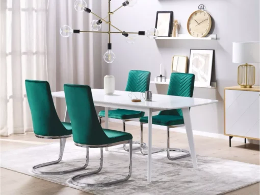 Lot De 2 Chaises De Salle à Manger En Velours Vert émeraude ALTOONA -Meilleur Meubles Magasin chaise 16702843
