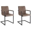 Lot De 2 Chaises De Salle à Manger En Cuir PU Marron BRANDOL -Meilleur Meubles Magasin chaise 16702857