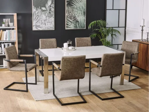 Lot De 2 Chaises De Salle à Manger En Cuir PU Marron BRANDOL -Meilleur Meubles Magasin chaise 16702859