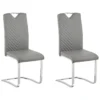 Lot De 2 Chaises De Salle à Manger En Cuir PU Gris PICKNES -Meilleur Meubles Magasin chaise 16703119