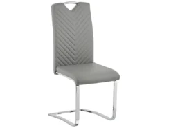Lot De 2 Chaises De Salle à Manger En Cuir PU Gris PICKNES -Meilleur Meubles Magasin chaise 16703125