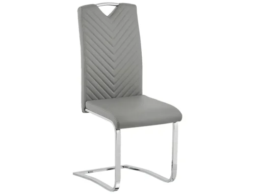 Lot De 2 Chaises De Salle à Manger En Cuir PU Gris PICKNES -Meilleur Meubles Magasin chaise 16703125