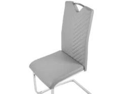 Lot De 2 Chaises De Salle à Manger En Cuir PU Gris PICKNES -Meilleur Meubles Magasin chaise 16703131