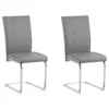 Lot De 2 Chaises De Salle à Manger En Cuir PU Gris ROVARD -Meilleur Meubles Magasin chaise 16703137