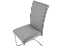 Lot De 2 Chaises De Salle à Manger En Cuir PU Gris ROVARD -Meilleur Meubles Magasin chaise 16703149