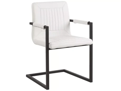 Lot De 2 Chaises De Salle à Manger En Cuir PU Blanc Cassé BRANDOL -Meilleur Meubles Magasin chaise 16703159