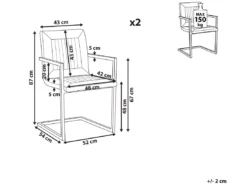 Lot De 2 Chaises De Salle à Manger En Cuir PU Blanc Cassé BRANDOL -Meilleur Meubles Magasin chaise 16703161