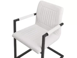 Lot De 2 Chaises De Salle à Manger En Cuir PU Blanc Cassé BRANDOL -Meilleur Meubles Magasin chaise 16703165