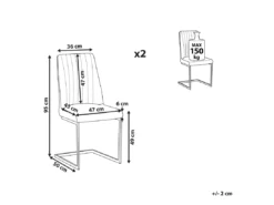 Lot De 2 Chaises De Salle à Manger En Velours Bleu Cobalt LAVONIA -Meilleur Meubles Magasin chaise 16703229