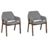 Lot De 2 Chaises De Salle à Manger Bois Sombre Et Gris ALBION -Meilleur Meubles Magasin chaise 16709683